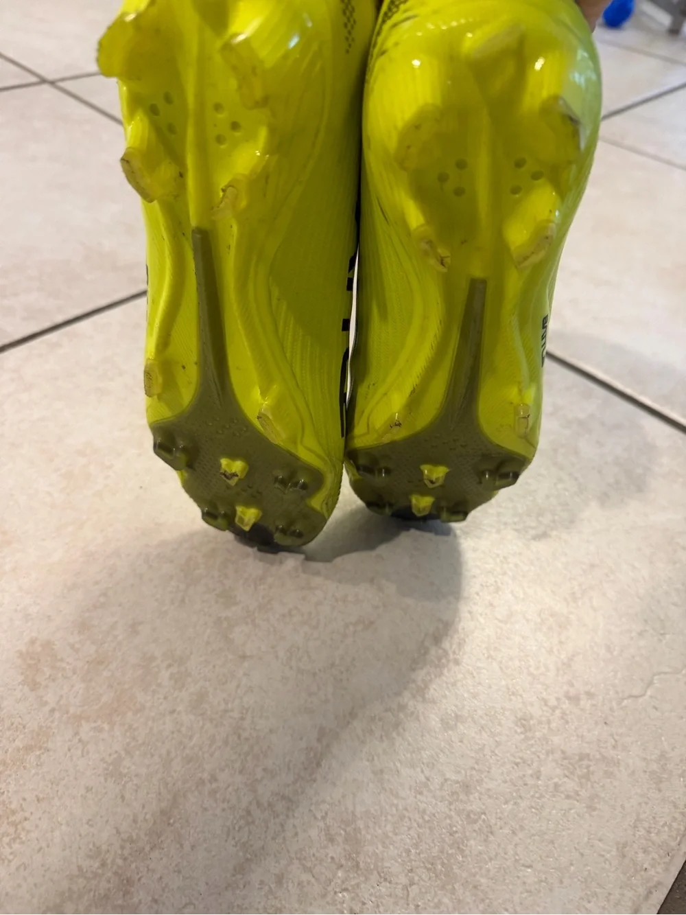 Kids Neon Yellow Football Cleats